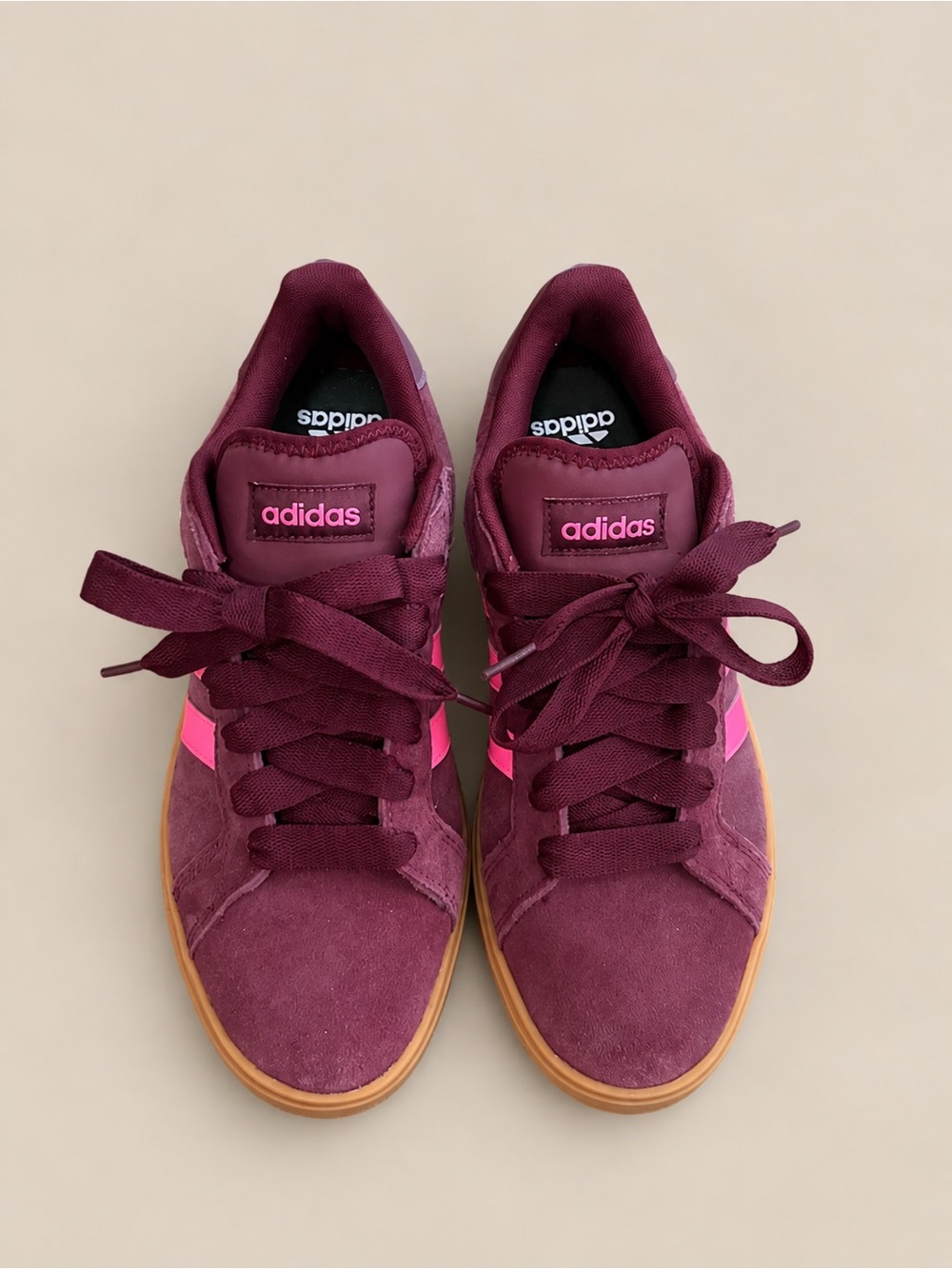Adidas Hoops Classic Suede Sneakers – Maroon Pink Gum – Women’s Size 10